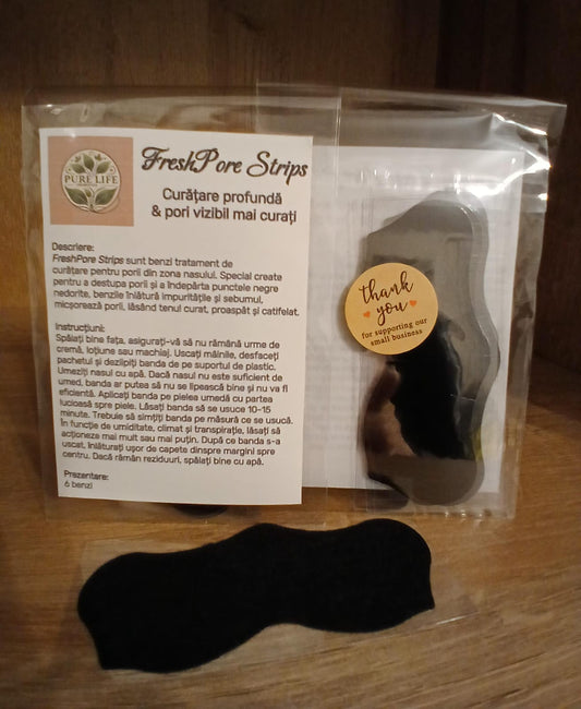 Fresh Pore Strips- Benzi pentru puncte negre – ten curat & pori vizibil purificați